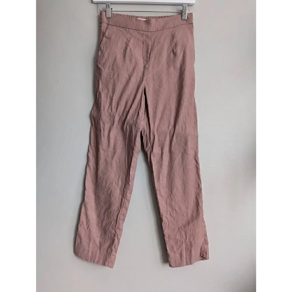 Aritzia Babaton cropped linen blend pants size 2
